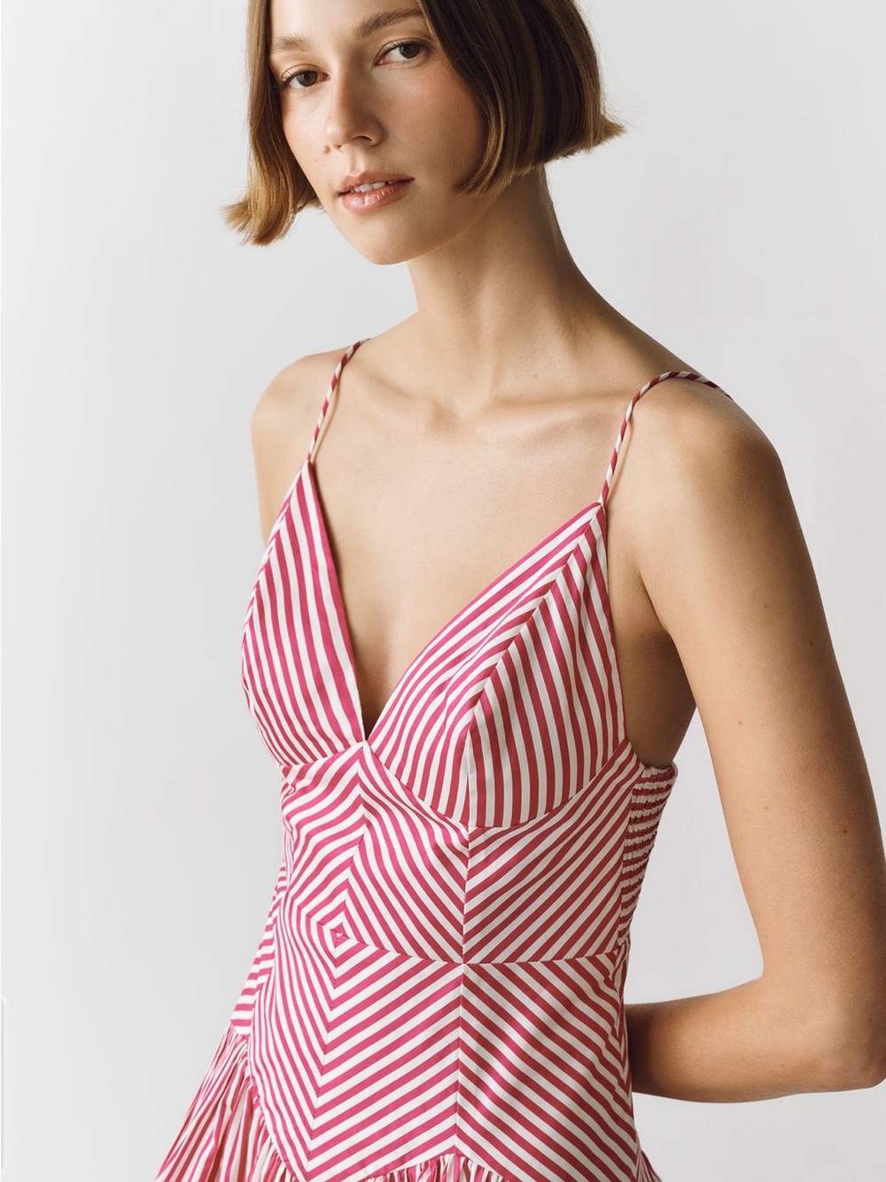 FARM Rio Palm Tree Striped Midi Dress - Picture 3 of 10